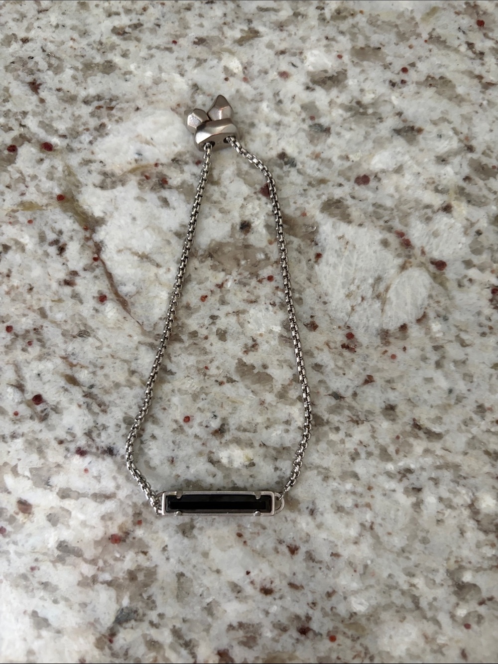 Kendra Scott Silver Chain Bracelet with Black Bar Accent